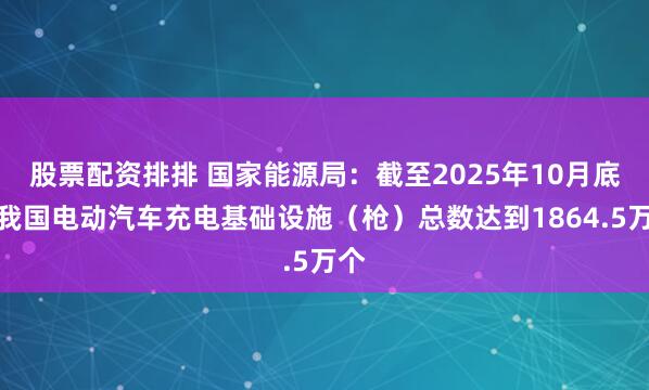 股票配资排排 国家能源局：截至2025年10月底，我国电动汽车充电基础设施（枪）总数达到1864.5万个